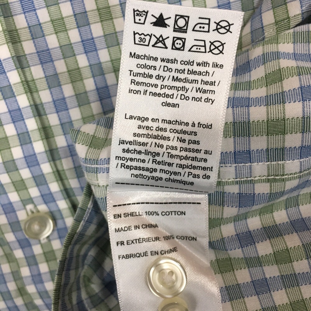 UNTUCKit Dress Shirt Dubois Plaid Slim Fit Wrinkle Free Long Sleeve Green Medium - Picture 9 of 12